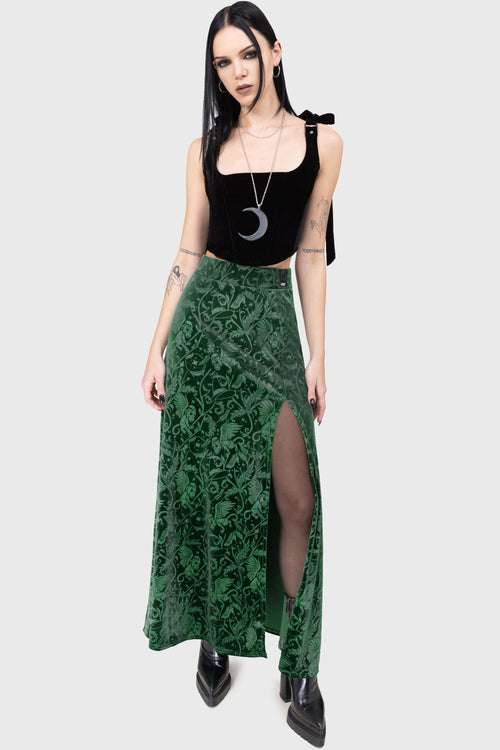 killstar Emerald Envy Maxi Skirt Green