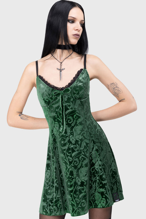Killstar Emerald Envy Mini Dress Green