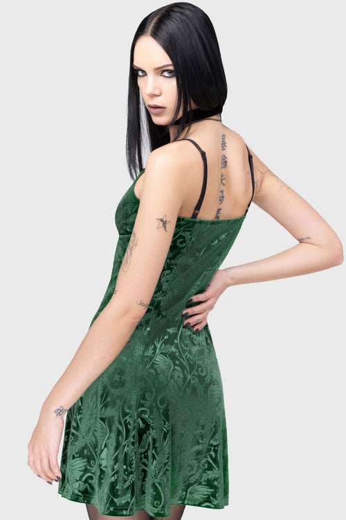 Killstar Emerald Envy Mini Dress Green