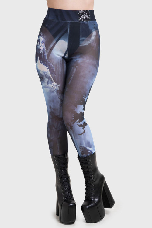 Killstar Emily In The Night Leggings Black/Blue