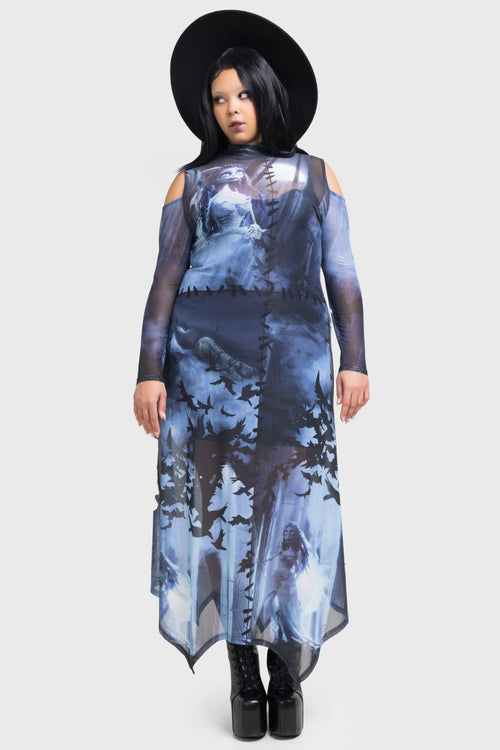 Killstar Emily In The Night Maxi Dress Black/Blue