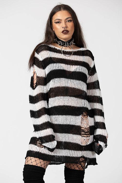 killstar Emo Knit Sweater White