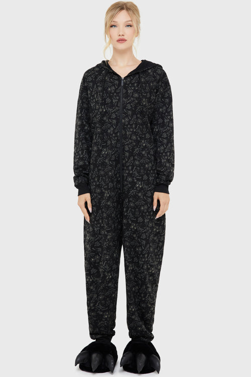 Killstar Enchantors Embrace Onesie Black/Grey