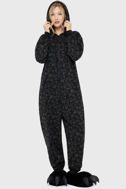 killstar Enchantors Embrace Onesie Black/Grey