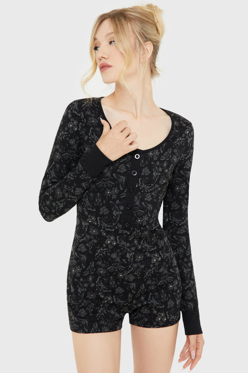 Killstar Enchantors Embrace Playsuit Black/Grey