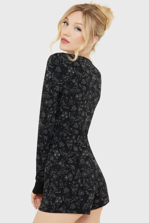 Killstar Enchantors Embrace Playsuit Black/Grey