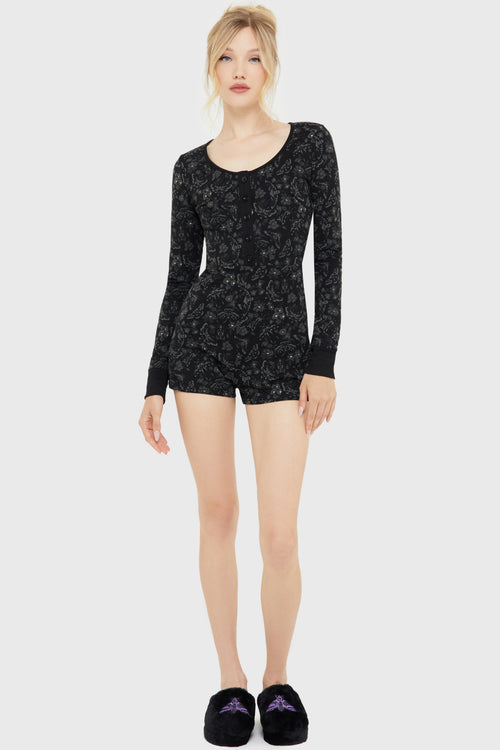 killstar Enchantors Embrace Playsuit Black/Grey