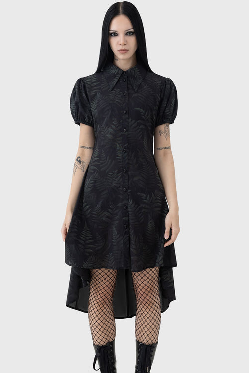 Killstar Equinoxx Shirt Dress Black/Green