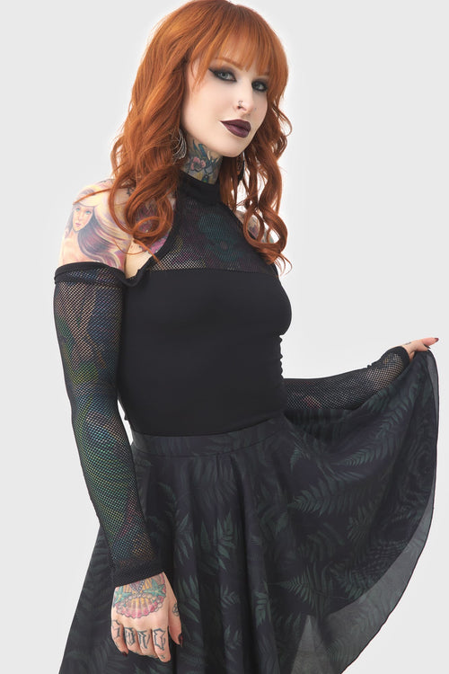 Killstar Equinoxx Skirt Black/Green