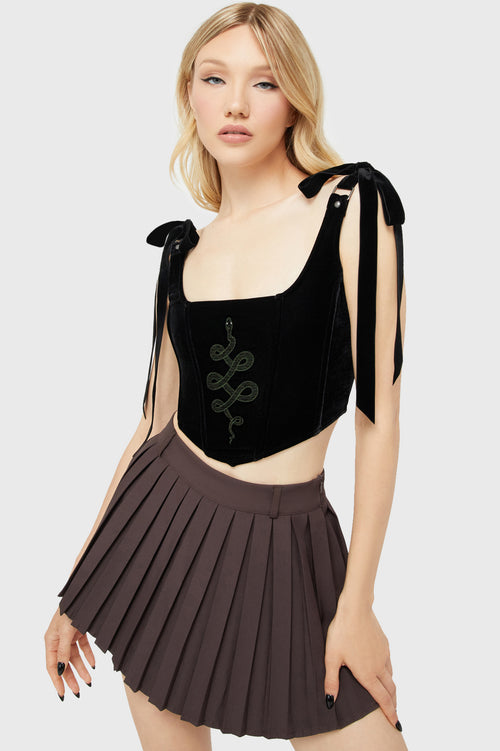 killstar Eve's Venom Corset Top Black