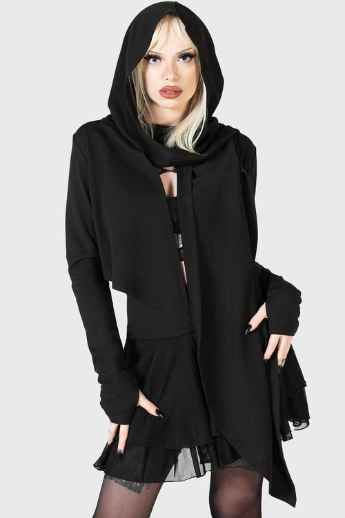 Killstar Fallen Lilith Crop Hoodie Black