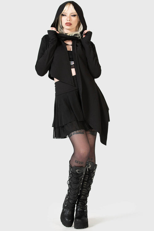 Killstar Fallen Lilith Crop Hoodie Black