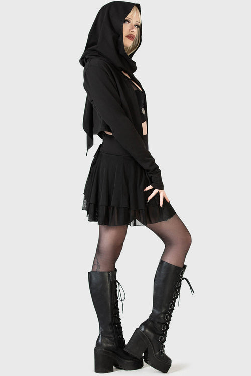 Killstar Fallen Lilith Crop Hoodie Black