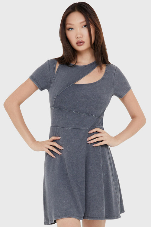 Killstar Fallen Vault Dress Grey