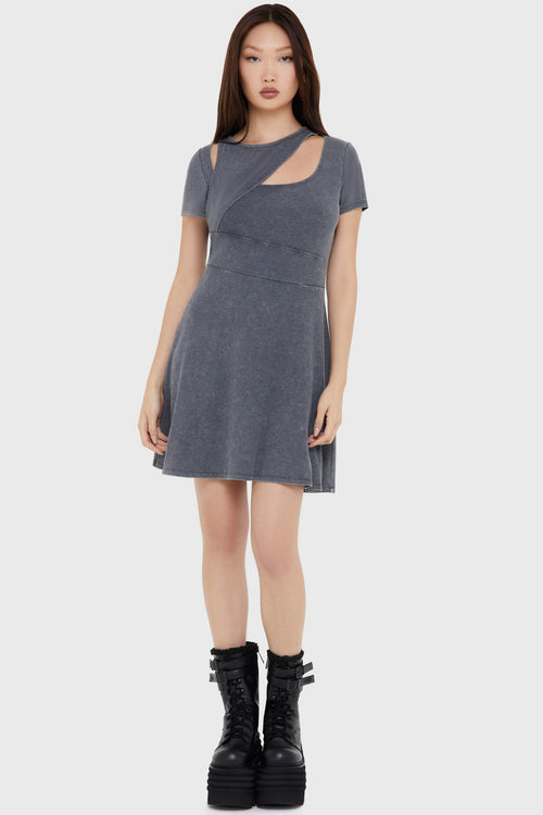 killstar Fallen Vault Dress Grey