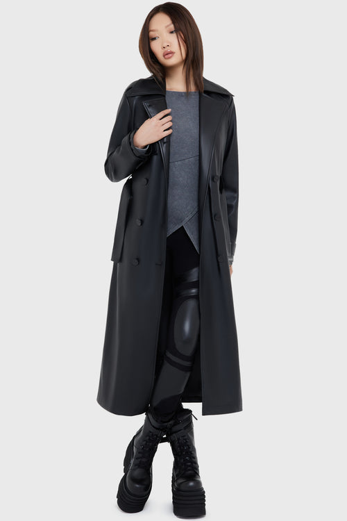 Killstar Falling Night Coat Black