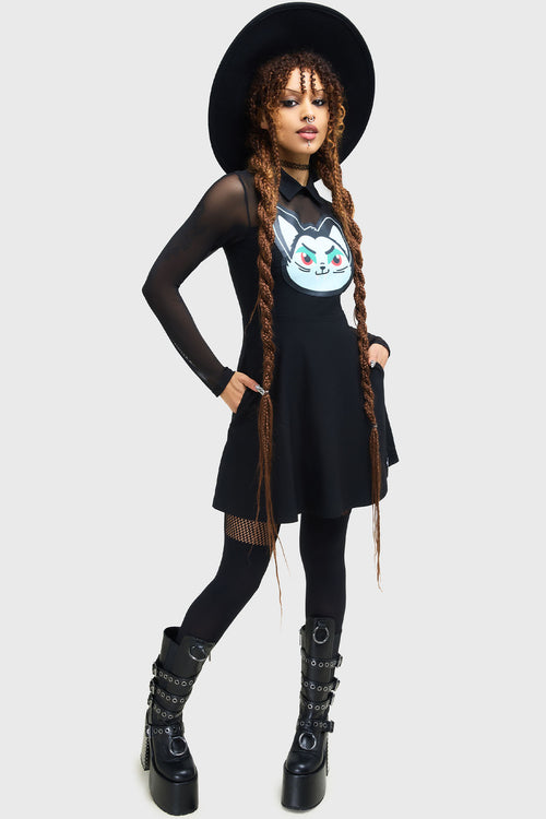Killstar Feeling Fangtastic Skater Dress Black