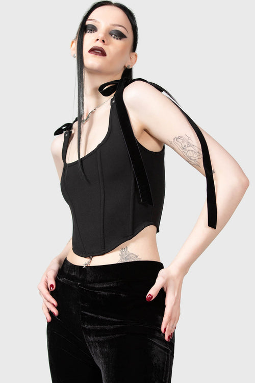 Killstar Flora Corset Top Black
