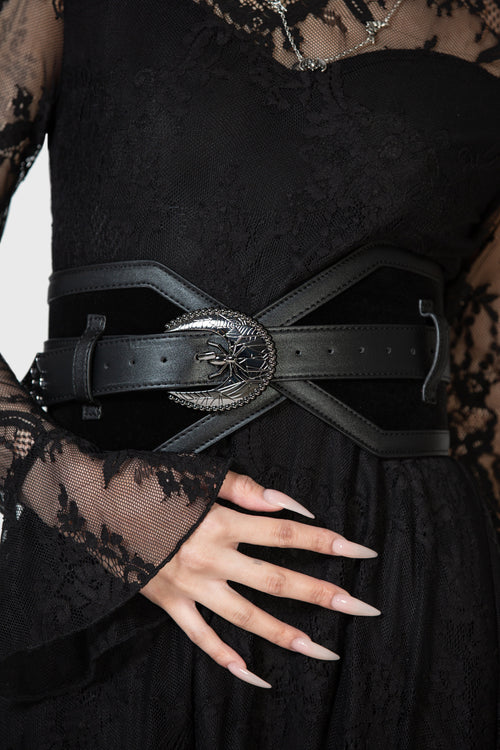 killstar Funeral Web Waist Belt Black