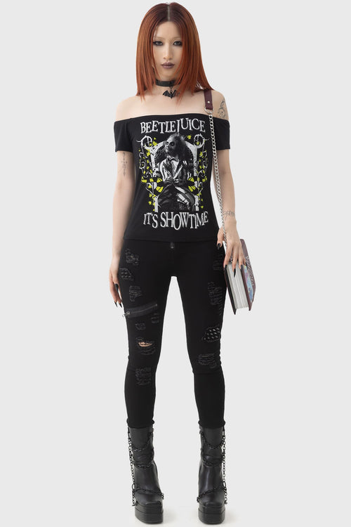 Killstar Ghost With The Most Bardot Top Black