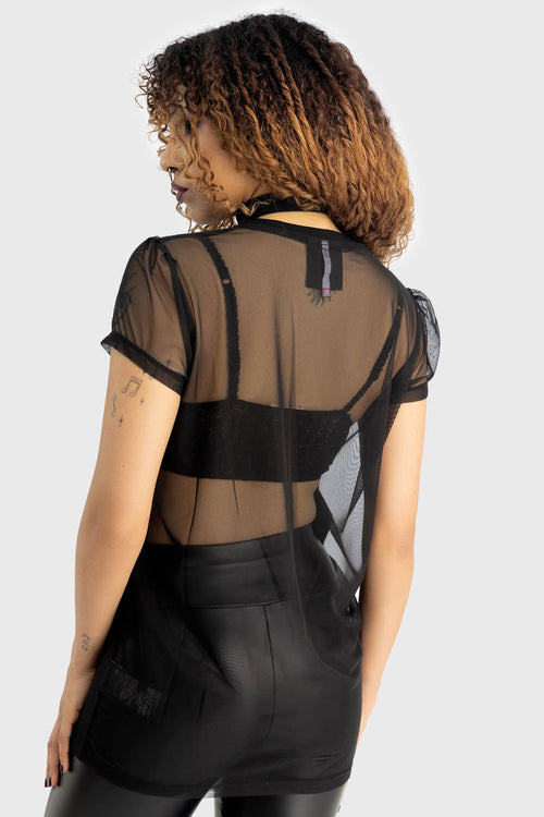 Killstar Ghoul Friends Sheer Combo Top Black/Multi