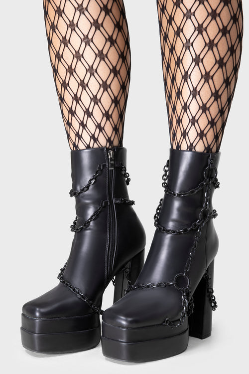 killstar Gloomed and Doomed Boots Black