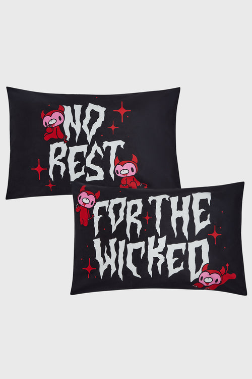 killstar Gloomy Bear Pillowcases Set Black