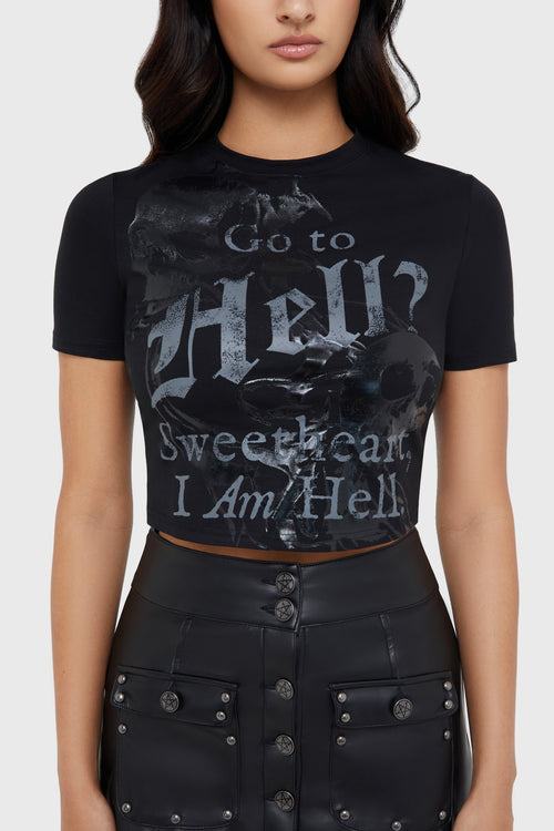 Killstar Go To Hell Baby Tee Black