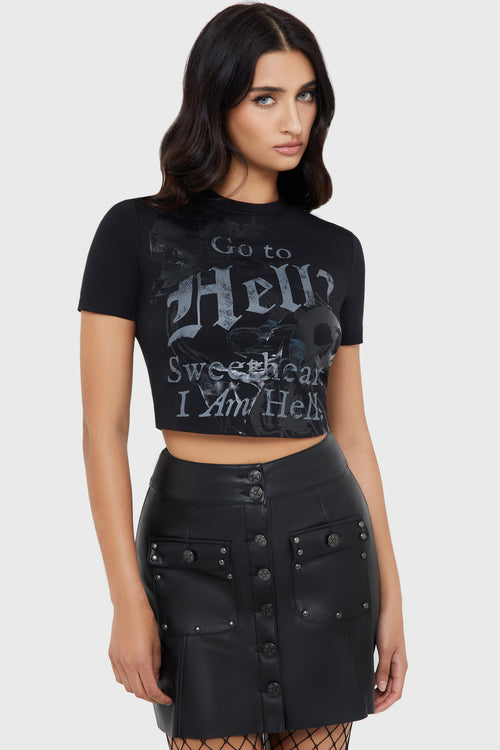 killstar Go To Hell Baby Tee Black