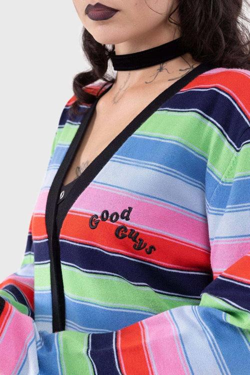 Killstar Good Guys Finish Last Knit Cardigan Multi