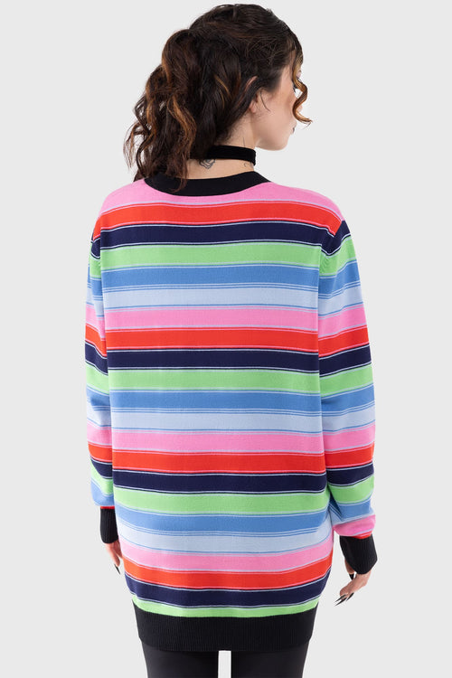 Killstar Good Guys Finish Last Knit Cardigan Multi