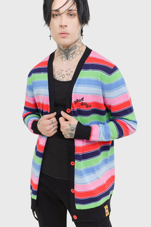 Killstar Good Guys Finish Last Knit Cardigan Multi