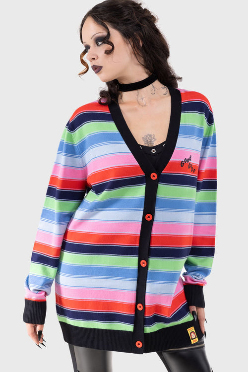 killstar Good Guys Finish Last Knit Cardigan Multi