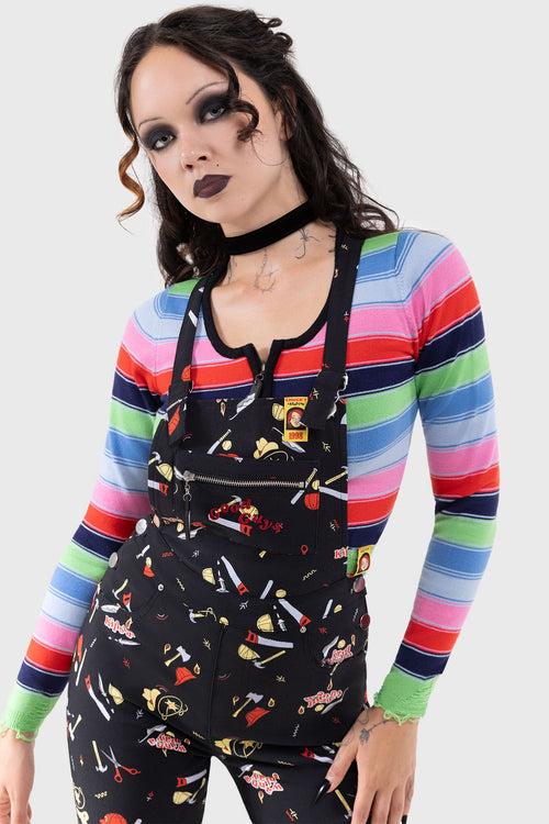 killstar Good Guys Finish Last Knit Top Multi