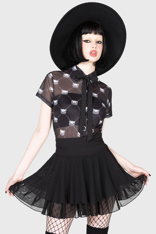 Killstar Goth Bear Bodysuit Black