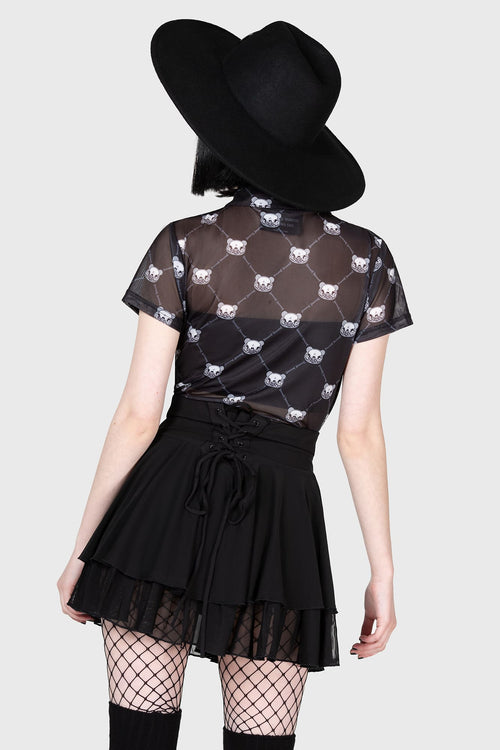 Killstar Goth Bear Bodysuit Black