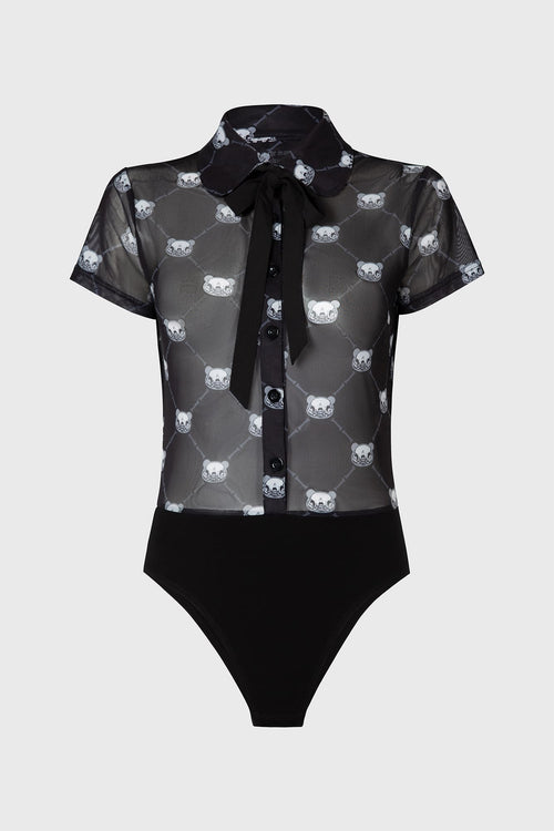 Killstar Goth Bear Bodysuit Black