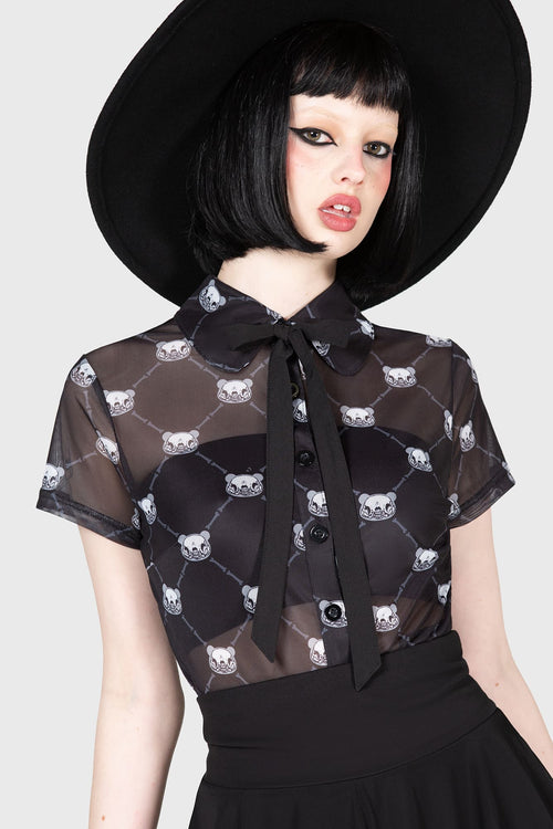 killstar Goth Bear Bodysuit Black