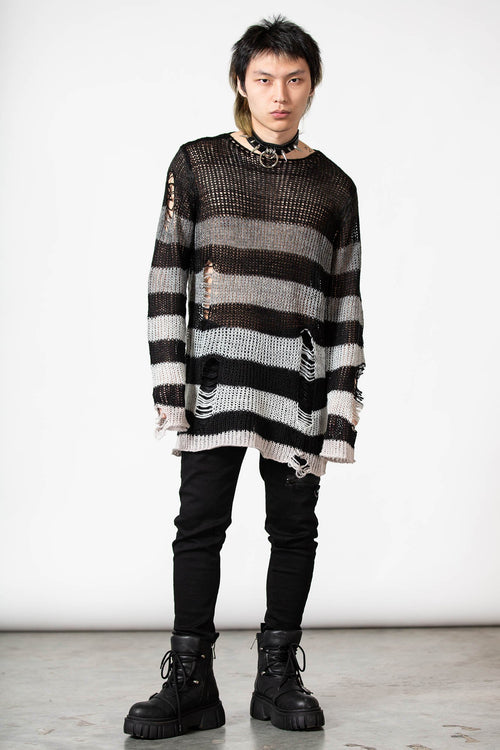 Killstar Grady Knit Sweater Grey