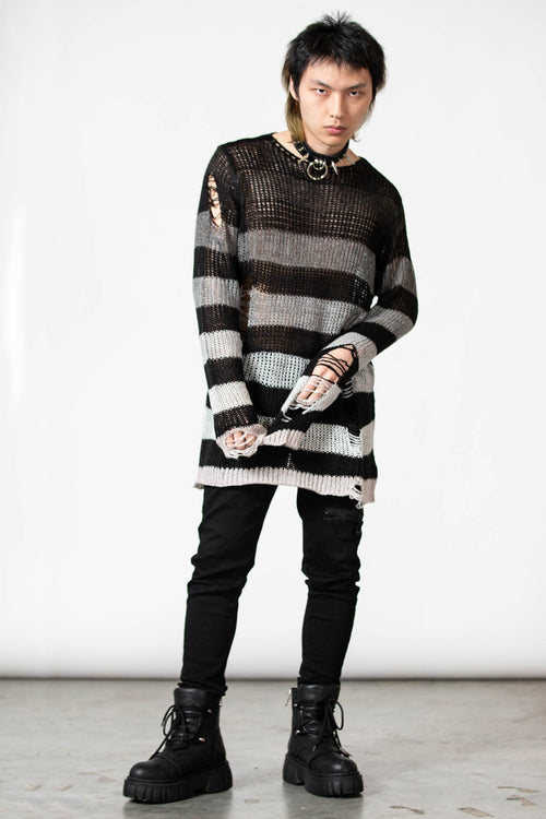 Killstar Grady Knit Sweater Grey