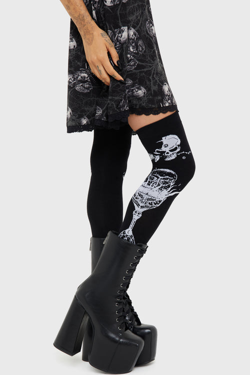 Killstar Grail Of Loathing Knee High Socks Black
