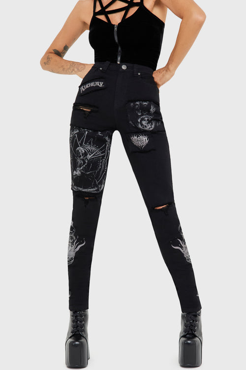 Killstar Grail Of Loathing Skinny Jeans Black