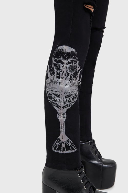 Killstar Grail Of Loathing Skinny Jeans Black