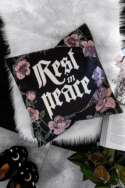 killstar Grave Bloom Cushion Cover Black
