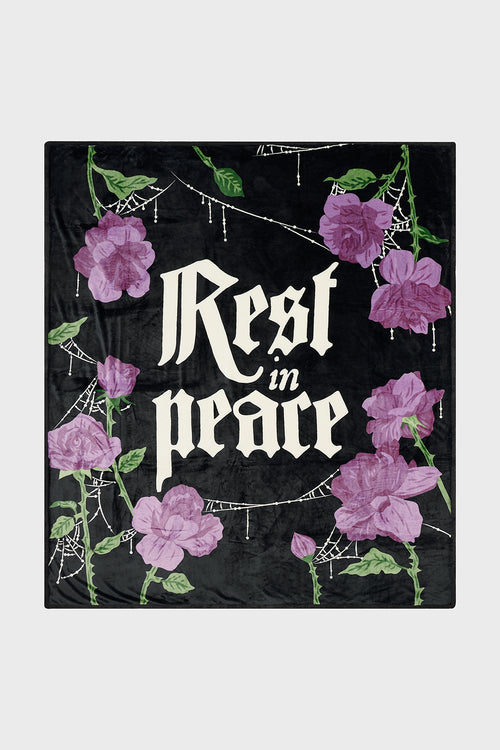 Killstar Grave Bloom Fleece Blanket Black