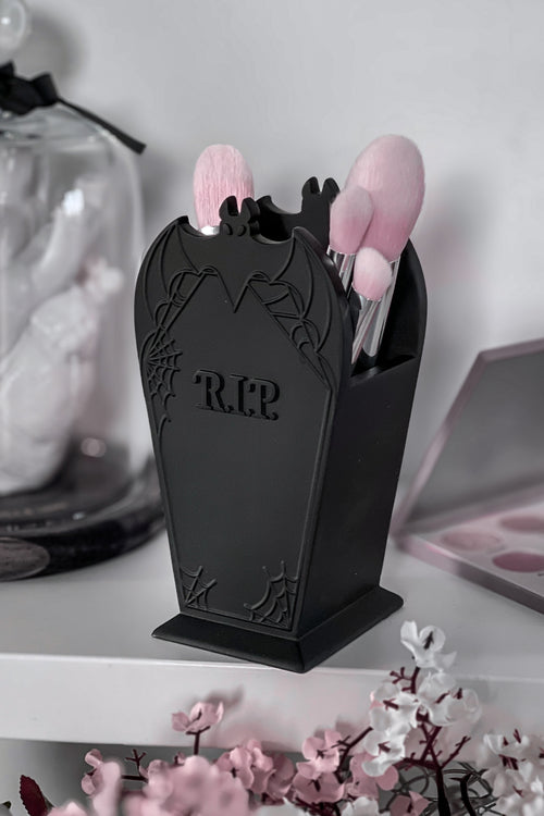 Killstar Gravestone Brush Holder Black