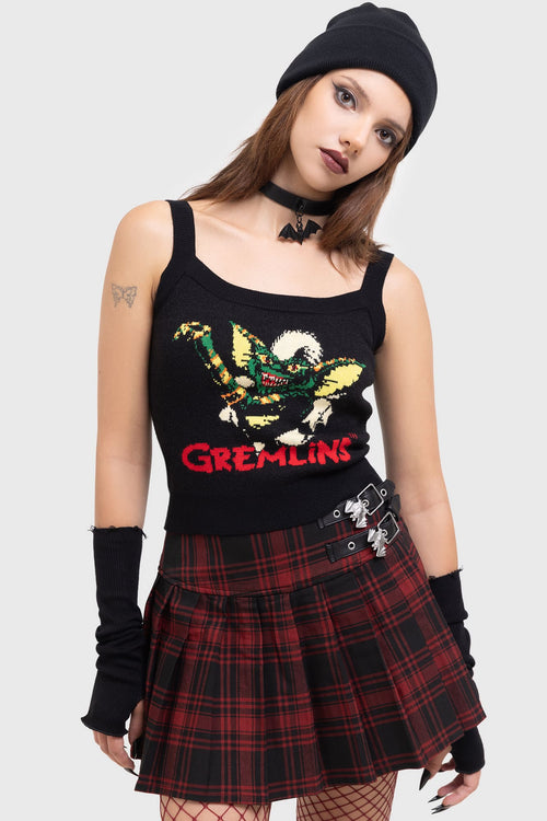 Killstar Gremlin Stripe Knitted Top Black