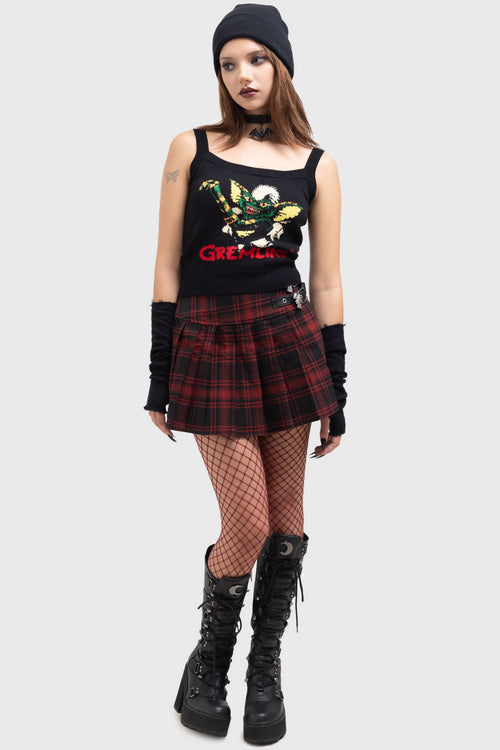 Killstar Gremlin Stripe Knitted Top Black