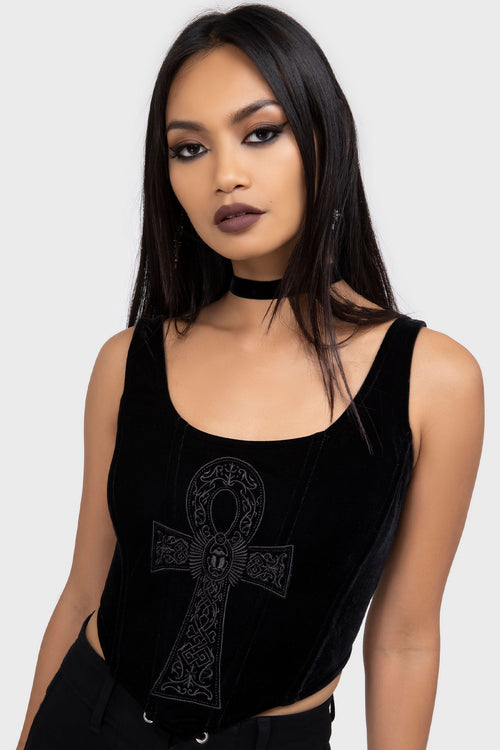 Killstar Grimwhisper Corset Top Black