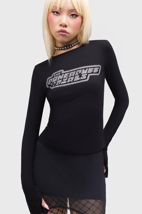 Killstar Grl Power Long Sleeve Top Black